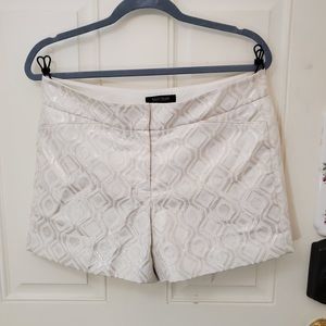 White House Black market shorts 6P gold Silver White Geometric Metallic 5"inseam